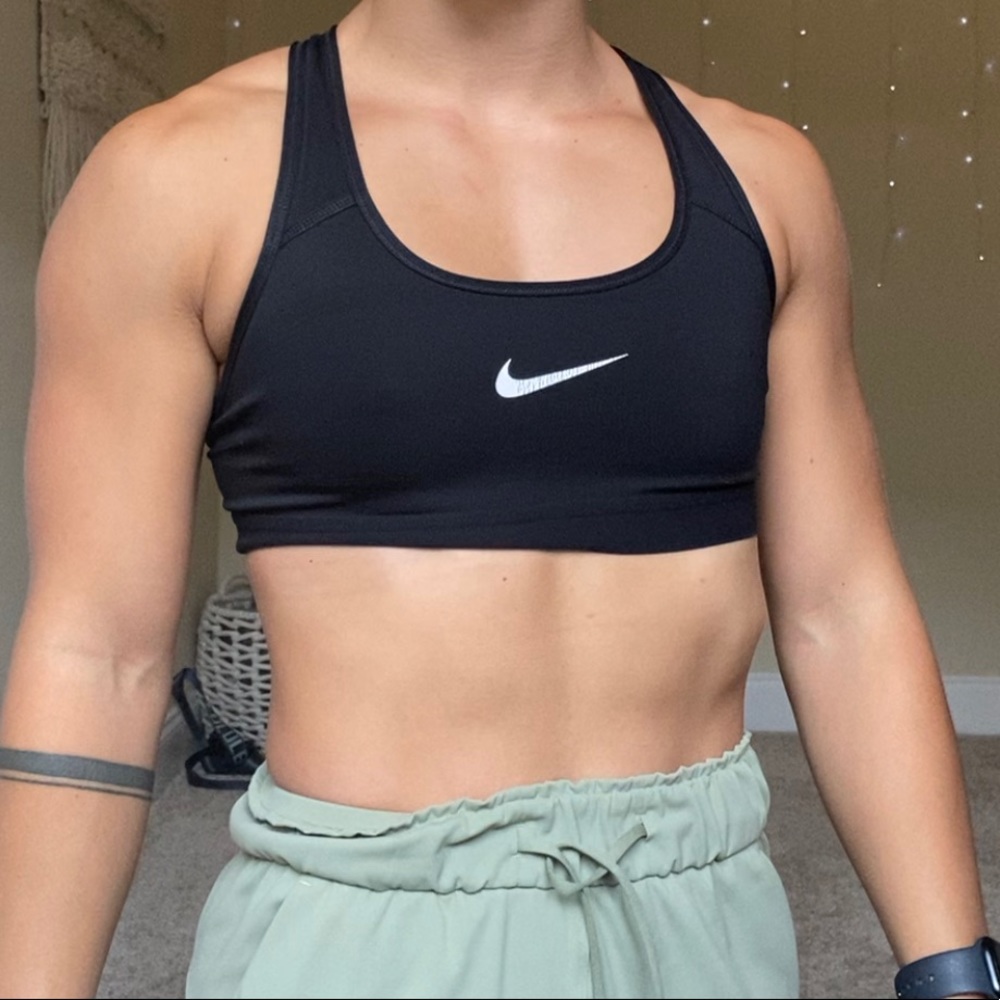 Nike pro racer back black sports bra